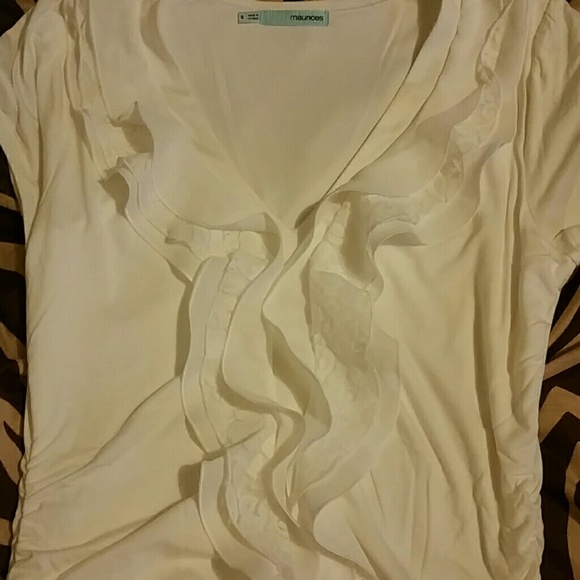 NWT White ruffled top from Maurices - Picture 2 of 3