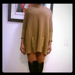 Brown sweater poncho