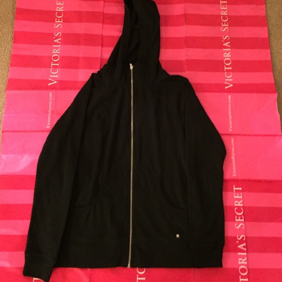 VS PINK Black "Angel" Full Zip Hoodie - Picture 2 of 4