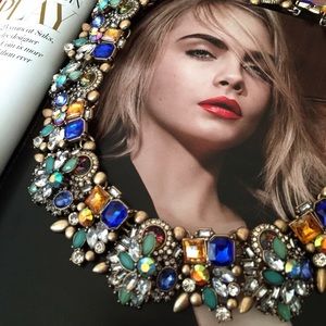 Zara Multicolor Rhinestone Statement Necklace