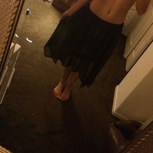 Flowy black mesh skirt