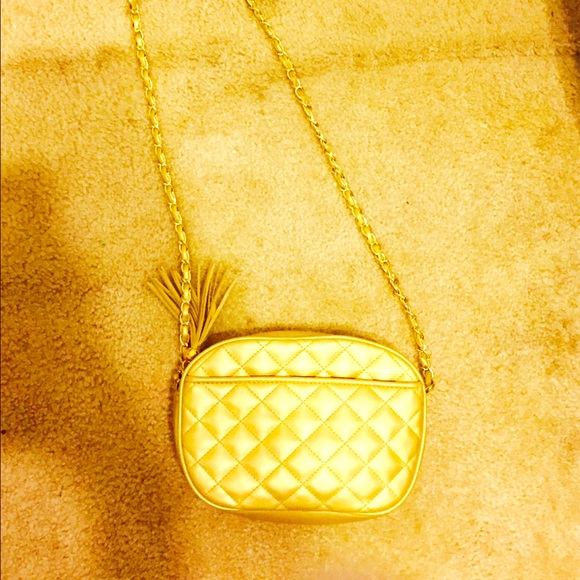 Golden,Yellow shoulder chain purse