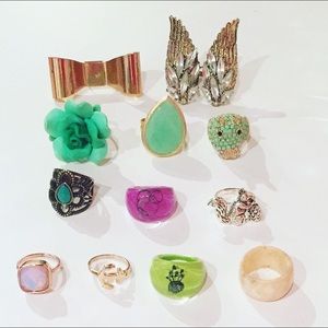 12 Fashion Rings Bundle