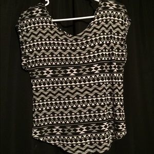 Black and white Aztec shirt