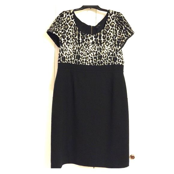 Leopard Print Black Dress