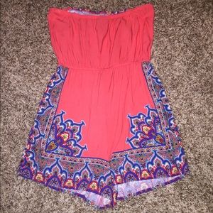 Strapless romper