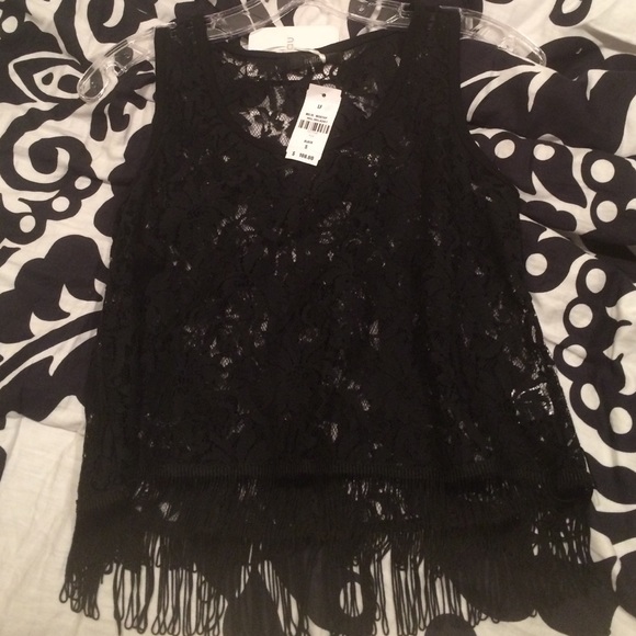 LF new black lace shirt