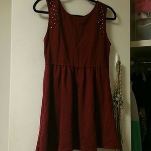 FOREVER 21 bergundy studded dress