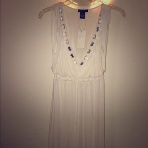 FINAL MARKDOWN BCBG white empire jeweled dress