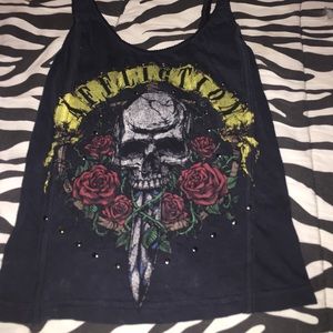 Affliction corset crop style tank