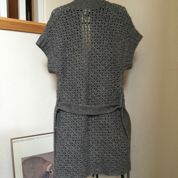 ISDA & CO SWEATER COAT TUNIC LENGTH HAND KNITTED ITALIAN WOOL  VTG NWT Sz SMALL