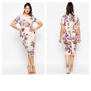 ASOS Curve Scuba Floral Dress US 18