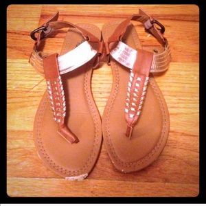 Charlotte Russe brown and gold sandals