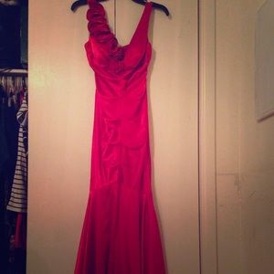 Joanna Chen Long formal red dress