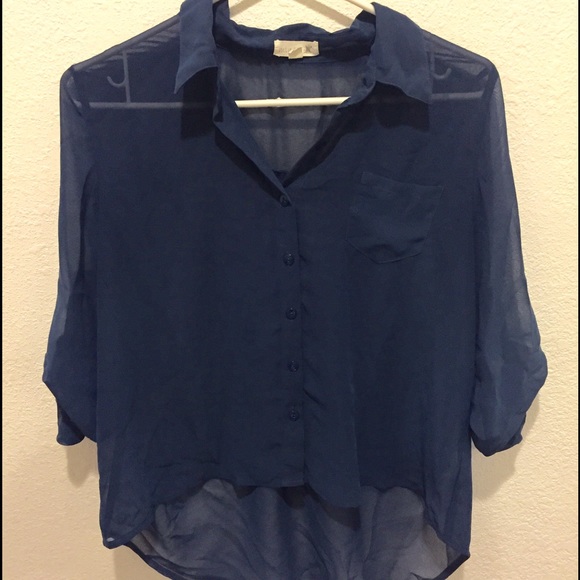 Blue chiffon shirt