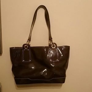 VINTAGE Harold's Brown Patent Leather purse