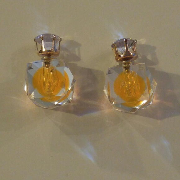 Double Sided Earrings Yellow - Picture 3 of 4