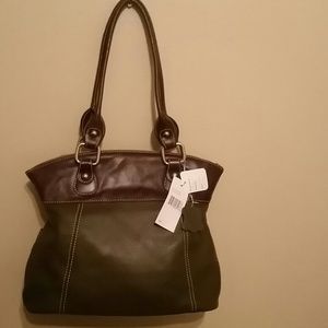 Luce Olive Green&Chocolate Genuine Leather Lg.Bag