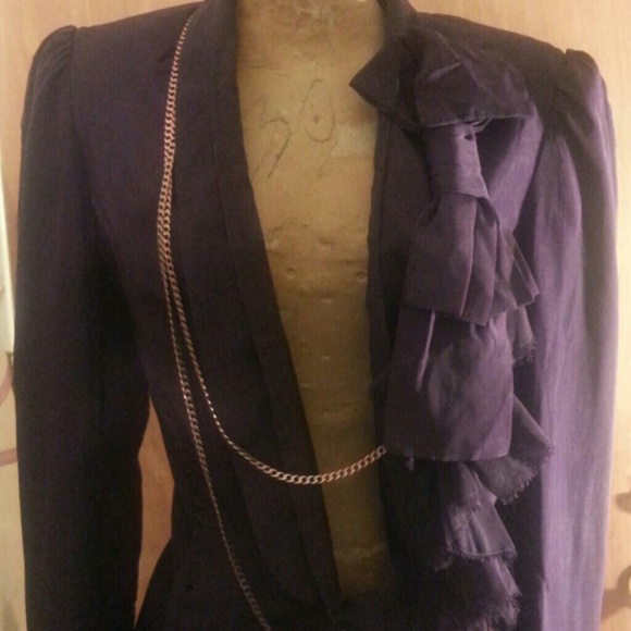 *SALE* RACHEL ROY Deep Plum Jacket w/Copper Chain - Picture 2 of 4