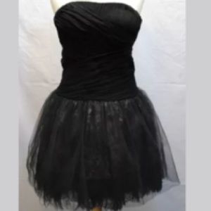 Bebe black lace/feather dress