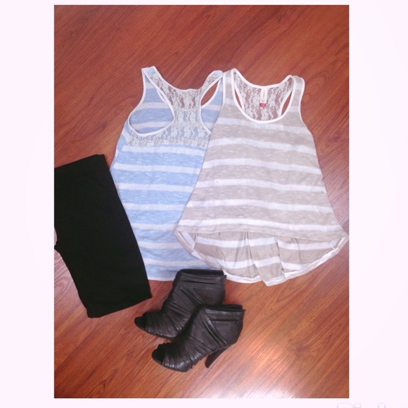 🔵 BUNDLE of 2🌹Knit Lace Tank Tops