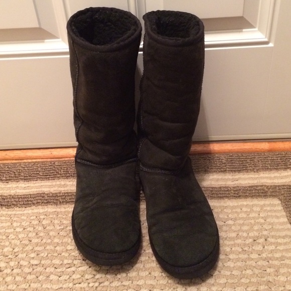 TALL BLACK UGG BOOTS WOMENS 8