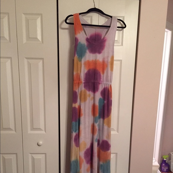 Awesome colorful long racer back t-shirt dress