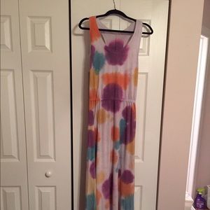 Awesome colorful long racer back t-shirt dress