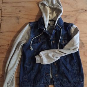 Denim hooded jacket