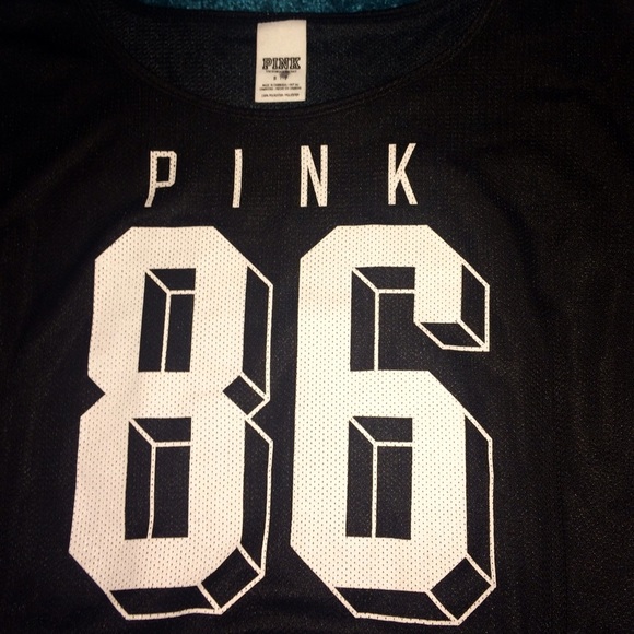 Pink victoria secret black jersey crop very cute! - Picture 1 of 3