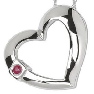 ELLE OPEN HEART 925 WITH GENUINE RUBY NECKLACE