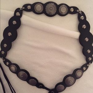 Cute silver and black wrap belt