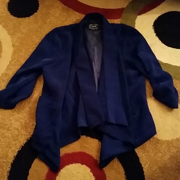 Blue drape blazer