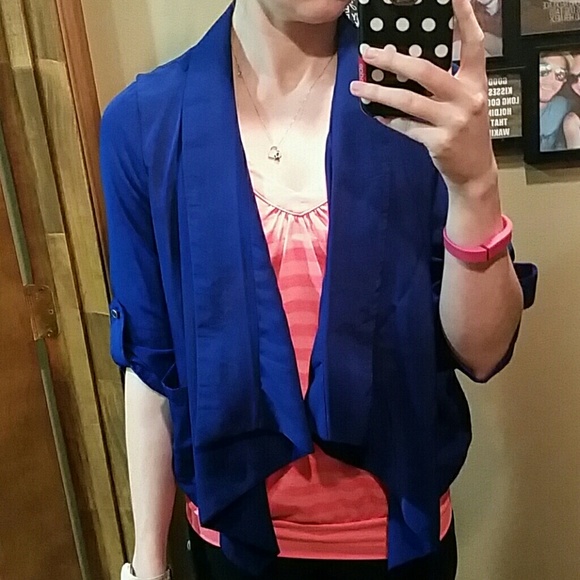 Blue drape blazer - Picture 2 of 2