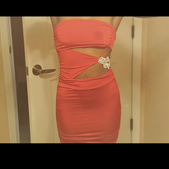 Strapless cut out dress