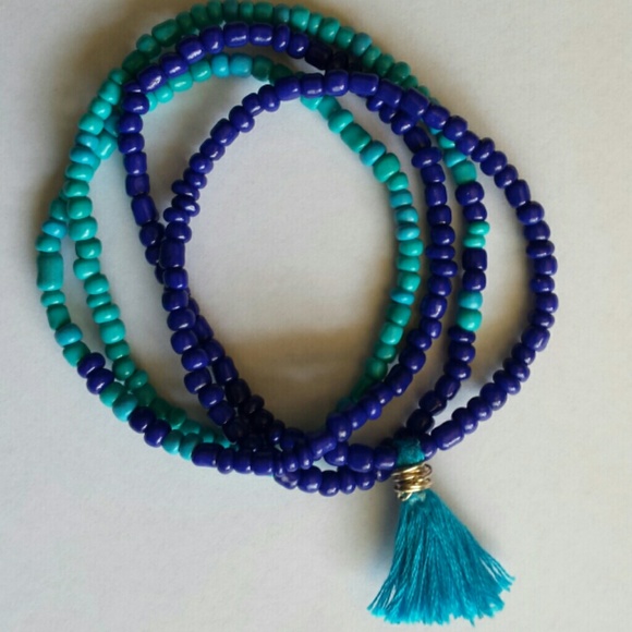 Jill.Marie Boutique Jewelry - Tassel wrap beaded stretch bracelet NEW