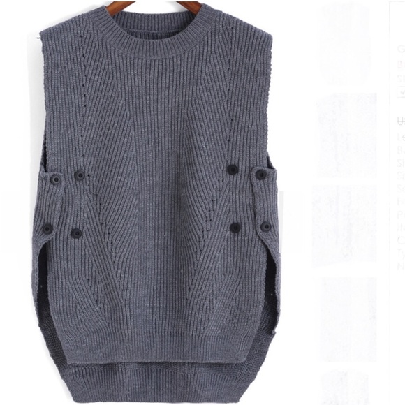 Sweaters - [HP] SIDE BUTTON KNIT MEDIUM WGHT VEST