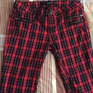 Red plaid jeans