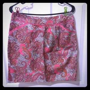 Paisley Pink mini side plate skirt with pockets