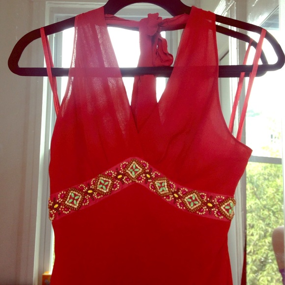 BCBG Beaded Halter Dress