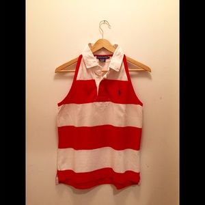 🌷 Ralph Lauren | sleeveless rugby striped polo