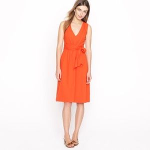 Red-orange J. Crew A-line dress.