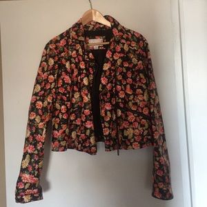 All over floral print Moto jacket XL