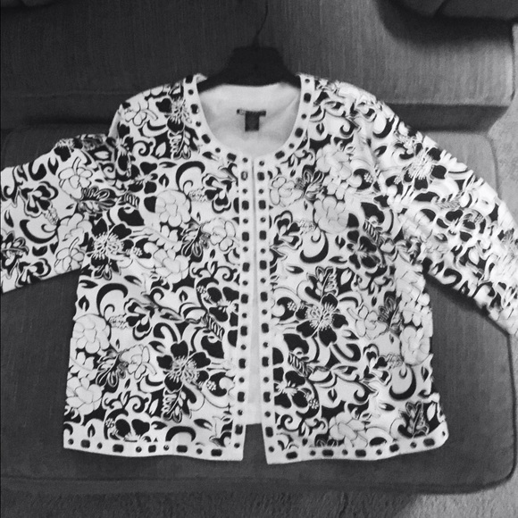 Black-and-white studded jacket