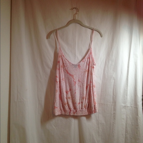 Express Light Pink Floral Tank Size Large - Picture 2 of 4