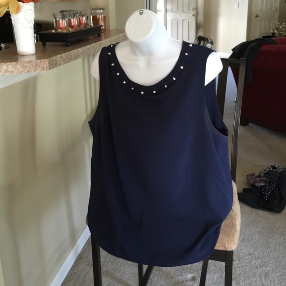 Navy blue sleeveless top