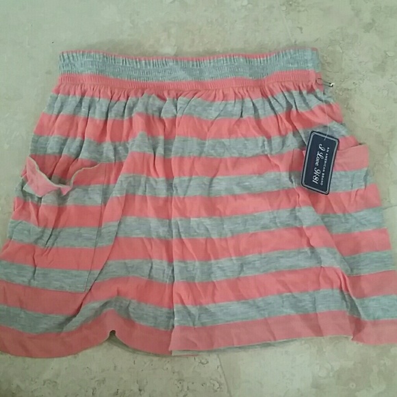 Gray and Pink striped SOFT skirt