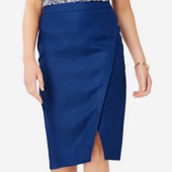 Limited Blue Wrapped Pencil Skirt