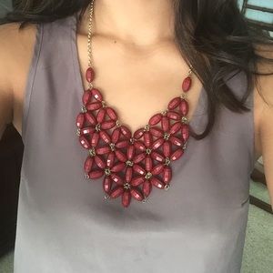 Maroon statement necklace