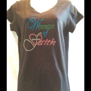 Woman of Faith bling t-shirt